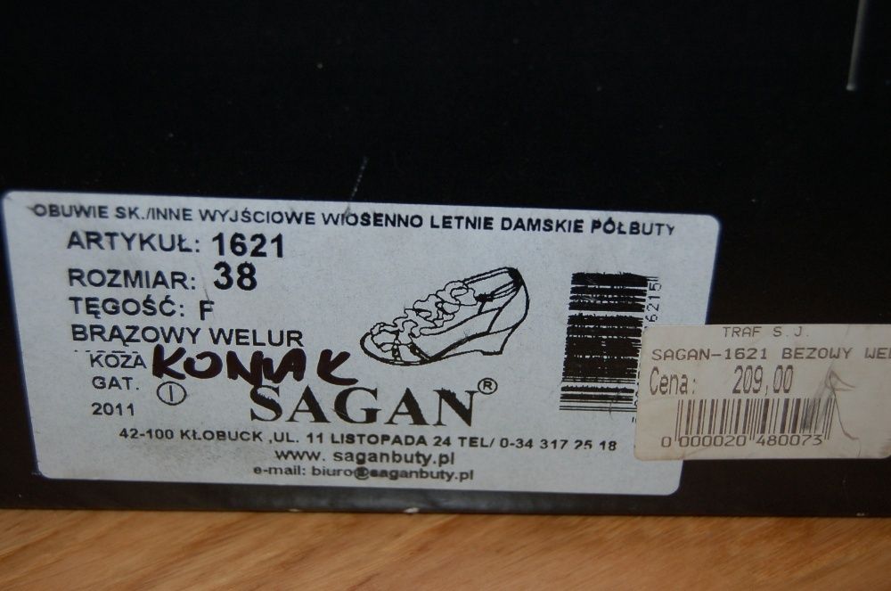 SAGAN - damskie sandały ze skóry r.38