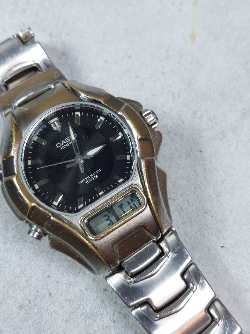 Casio Ana-digi 1995r Edifice efa100 Pierwszy z wyswietlaczem I wskazow