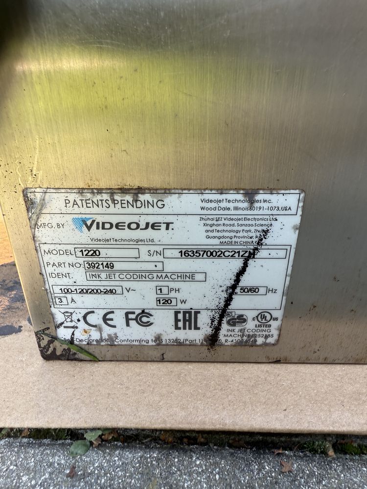 Drukarka Przemysłowa do etykiet VIDEOJET 1220