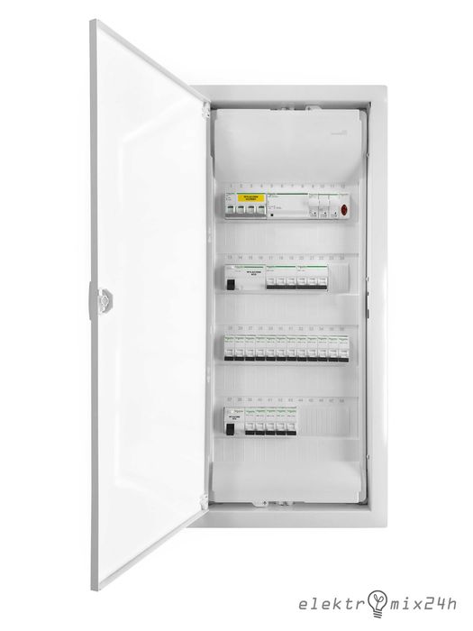 Skrzynka wnękowa kompletna z zabezpieczeniami 4x12 modułów Hager Volta