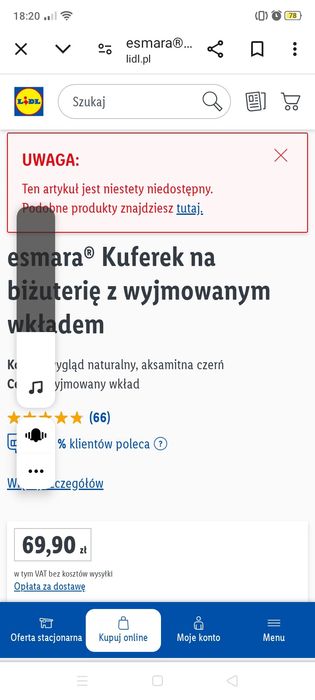 Kuferek na biżuterię esmara