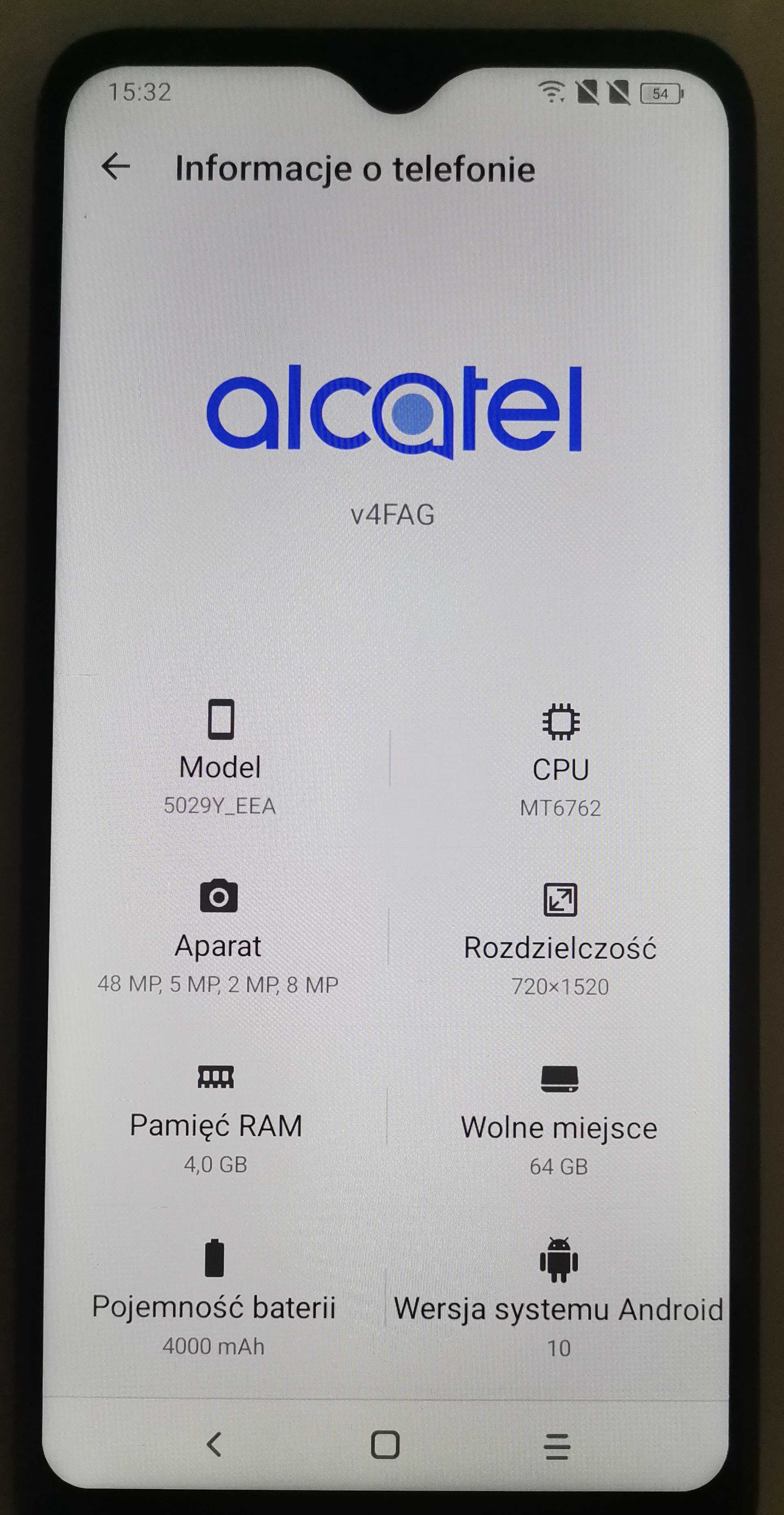 ALCATEL 3L 2020 Model 5029Y_EEA 4/64GB 6.22"