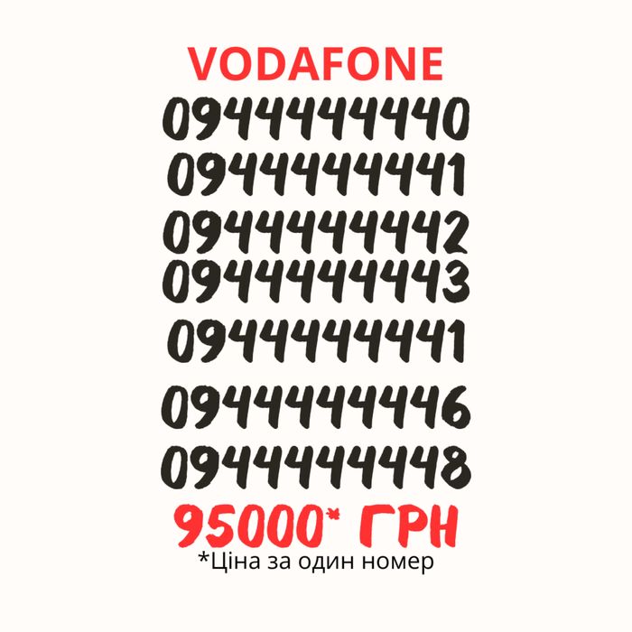 VIP номери з легкою комбінацією цифр - чудово для бренду.
