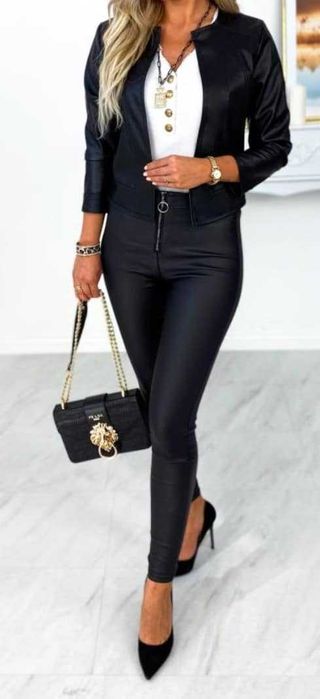 Ramoneska damska eko skóra KOLOR CZARNY