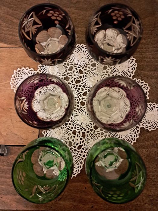 Kryształowe kieliszki do wina kolor 6 szt