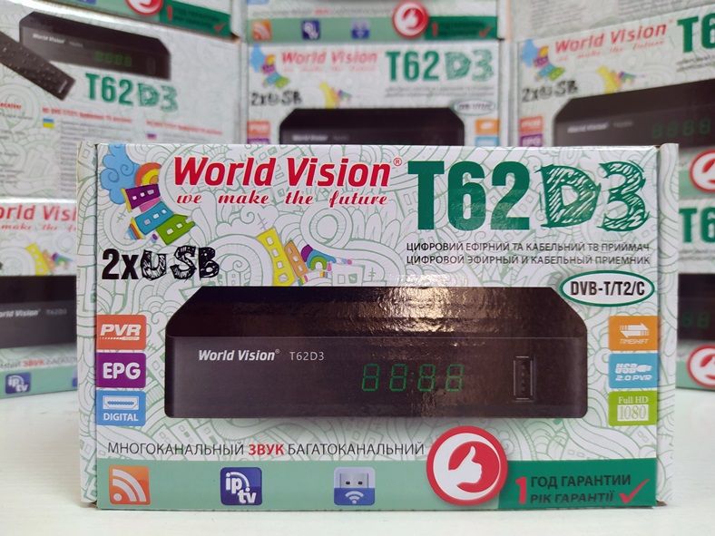 Приставка Т2 World Vision T62D3 DVB-T/T2/C тюнер приемник YouTube IPTV