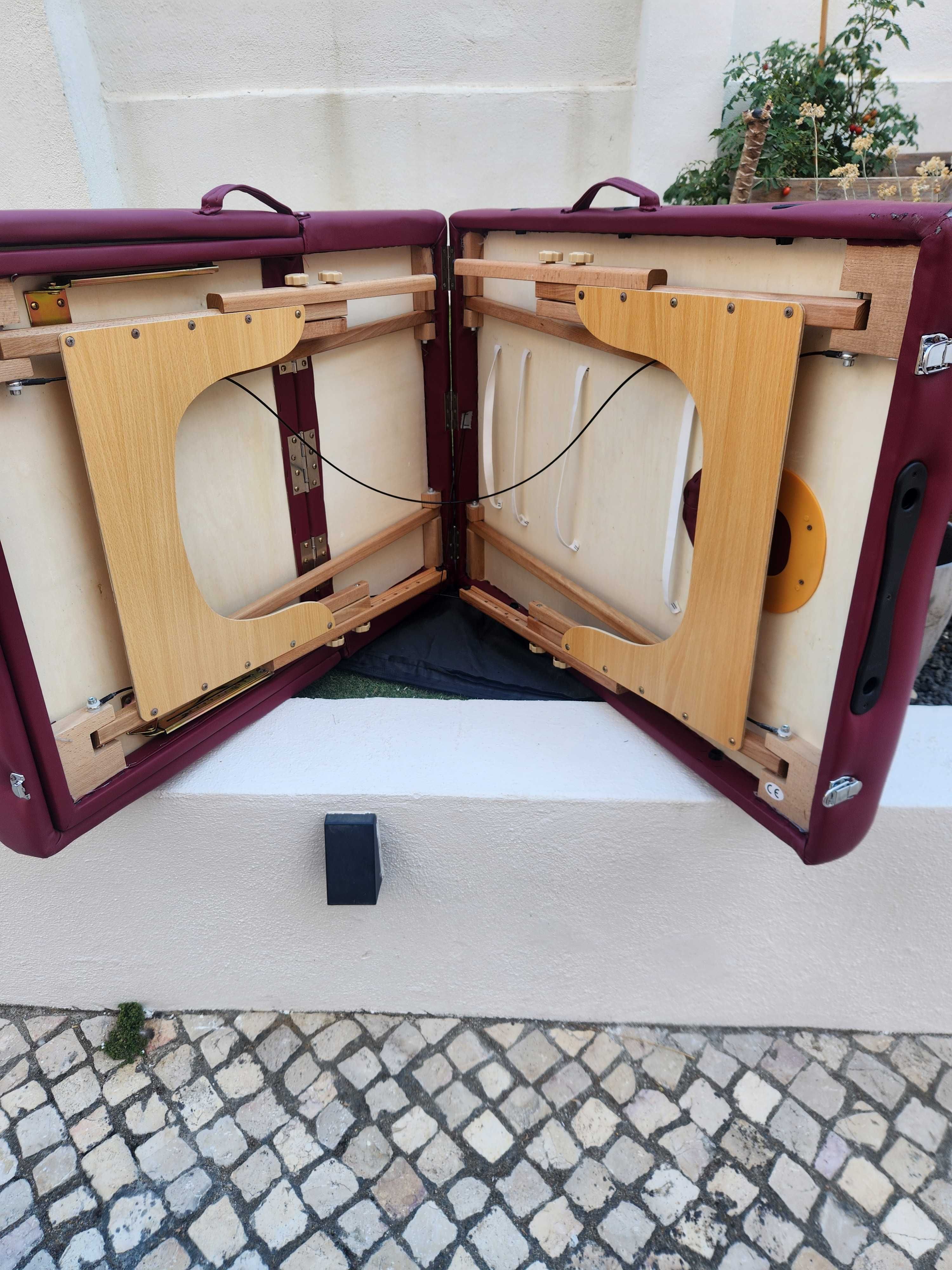 Mesa de massagem com assento giratório e difusor de óleo
