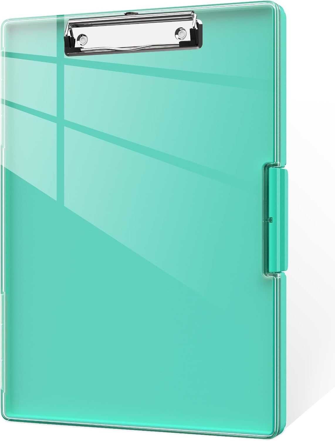 Clipboard Teczka z przechowywaniem A4, przezroczysty panel zielony