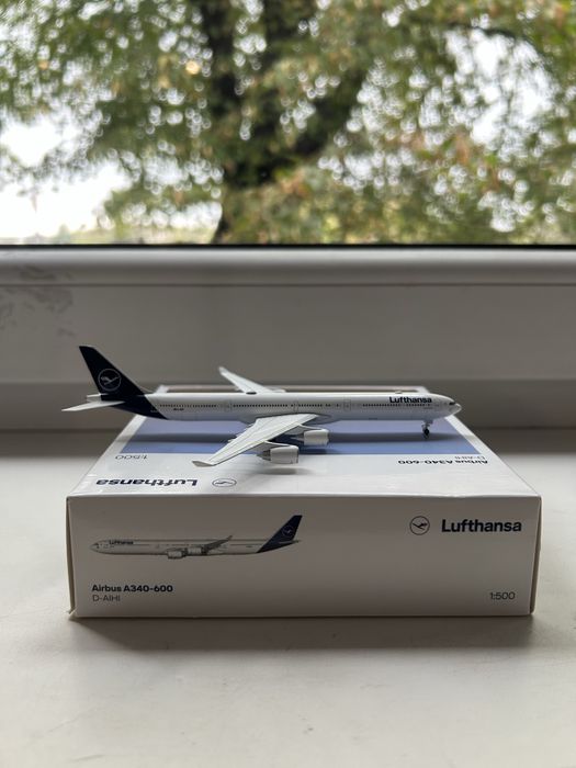 Herpa Model samolotu Lufthansa Airbus A340-600 skala 1:500