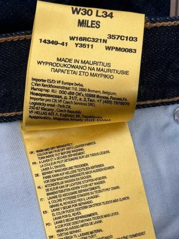 Wrangler MILES W30 L34 Męskie Jeansy Granatowe 100% Bawełna Regular