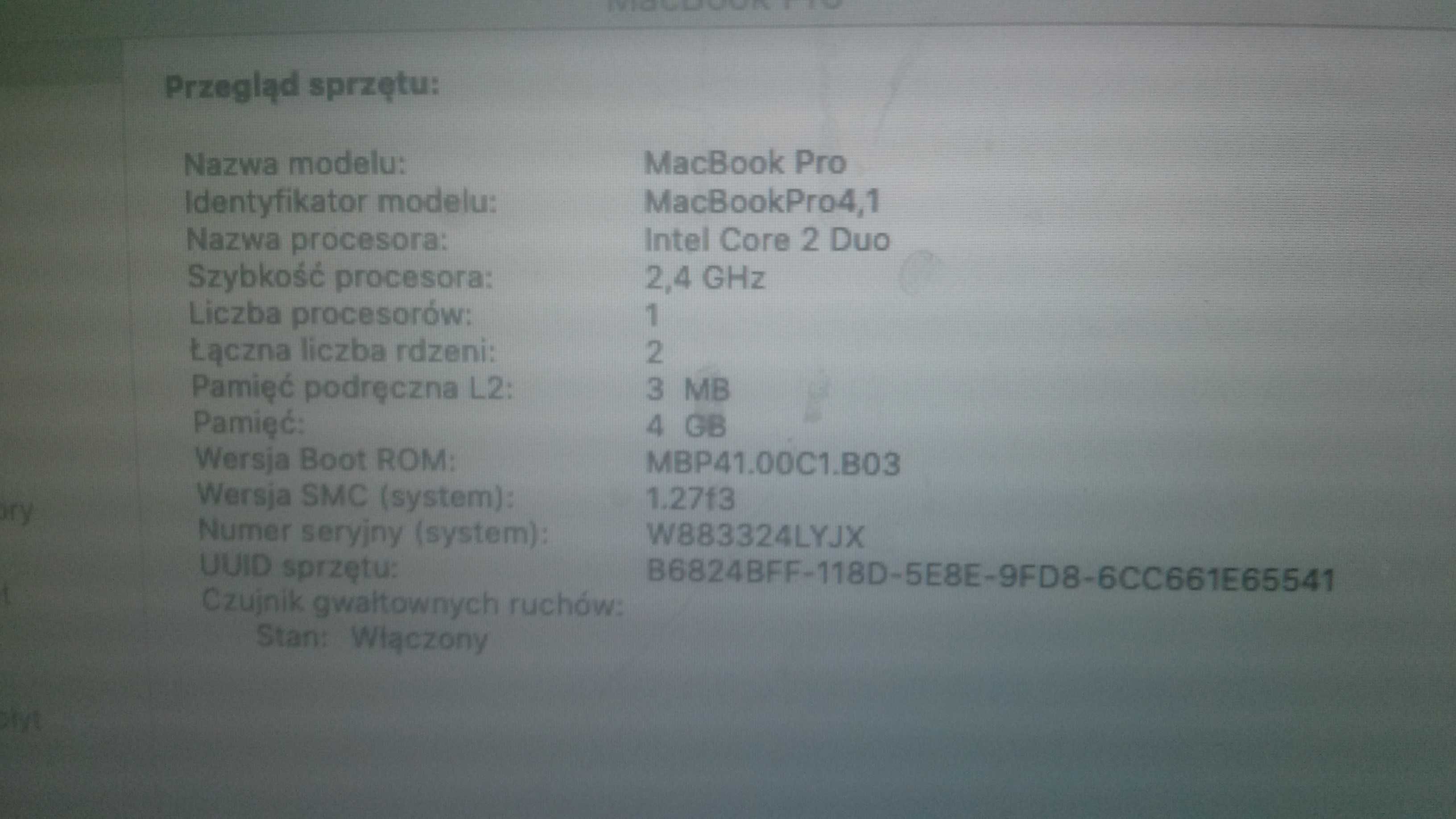 macbook pro a1260 mac os catalina 2,4 GHz,4GB ram 250GB hdd