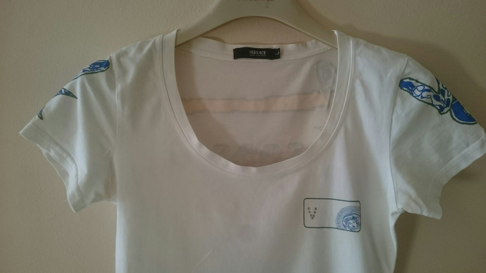 Bluzka tshirt Versace  biała rozmiar XS