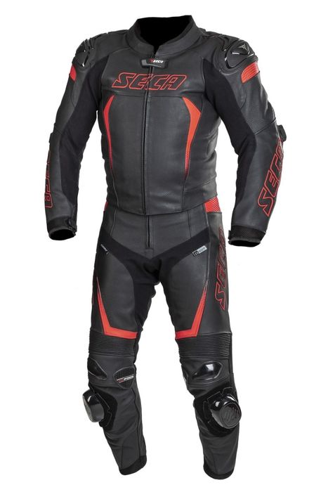Seca SRS fluo Red 52 kombinezon motocyklowy skórzany skóra