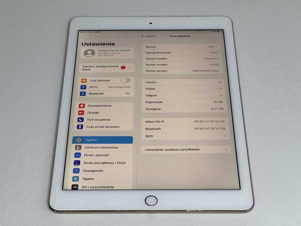 iPad Air 2 (A1566) 16GB - faktura VAT 23%