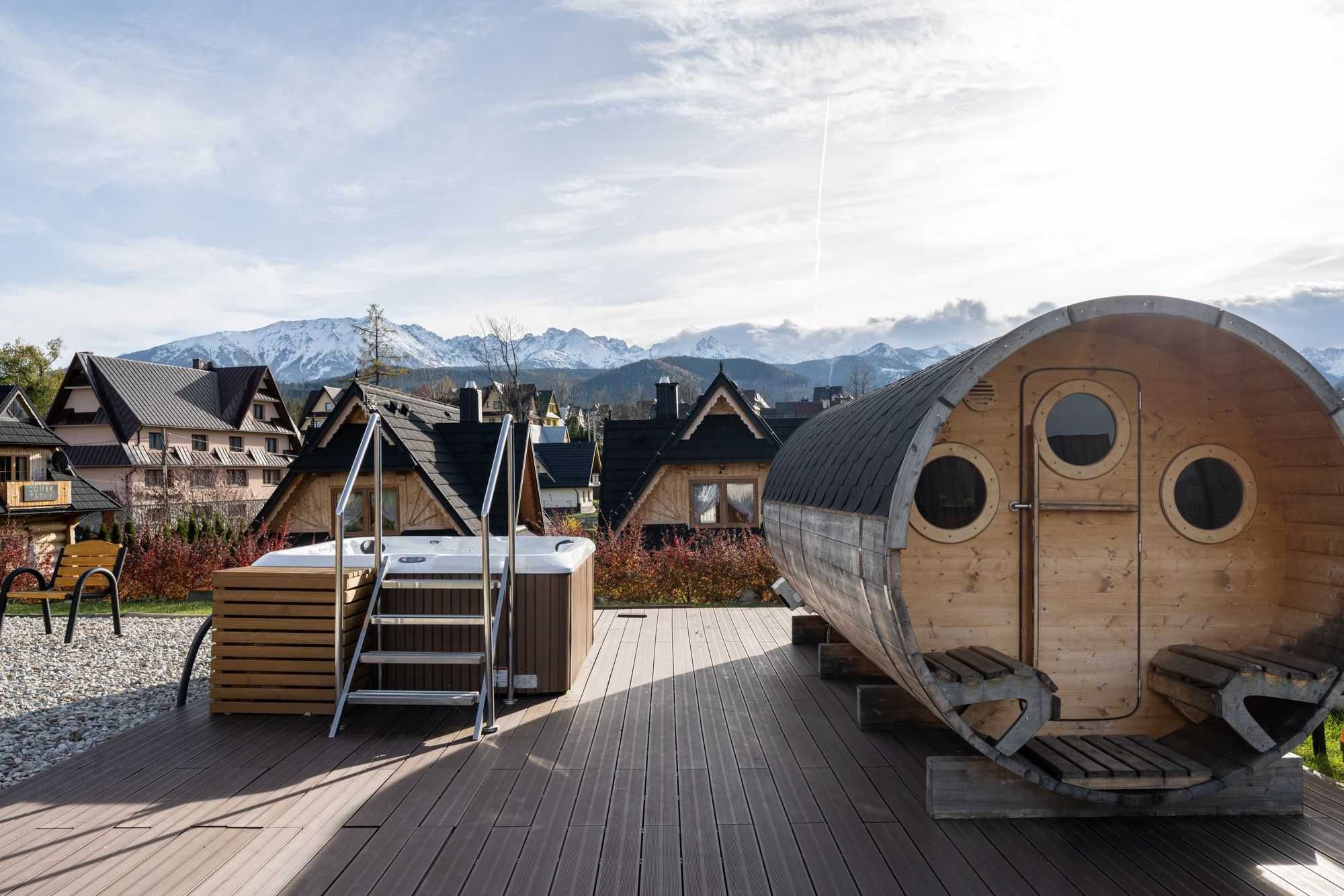 Wolne domki JACUZZI i SAUNA Zakopane noclegi Domek z widokiem kominek