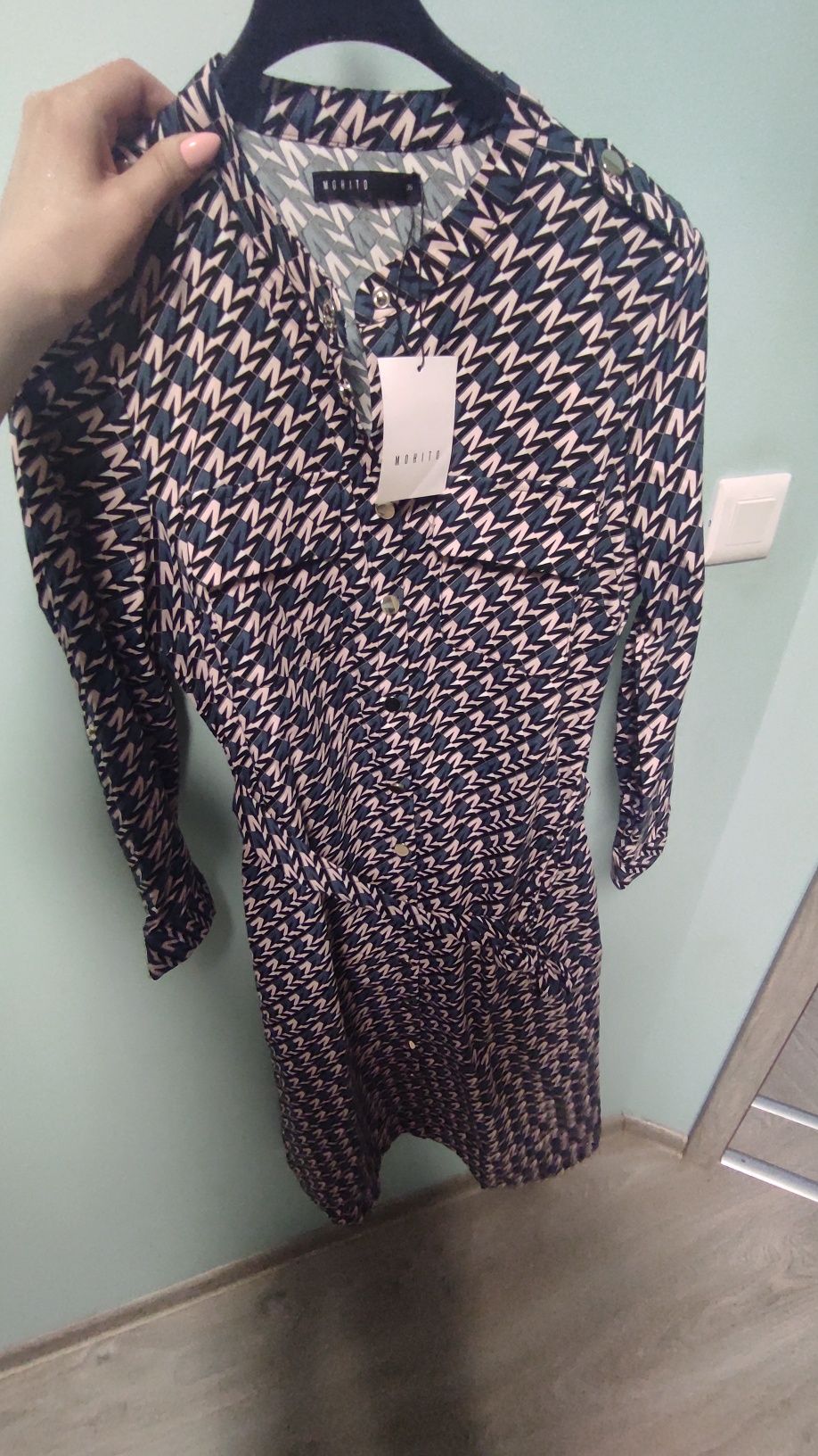 Szmizjerka damska MIDI print Mohito 36/S