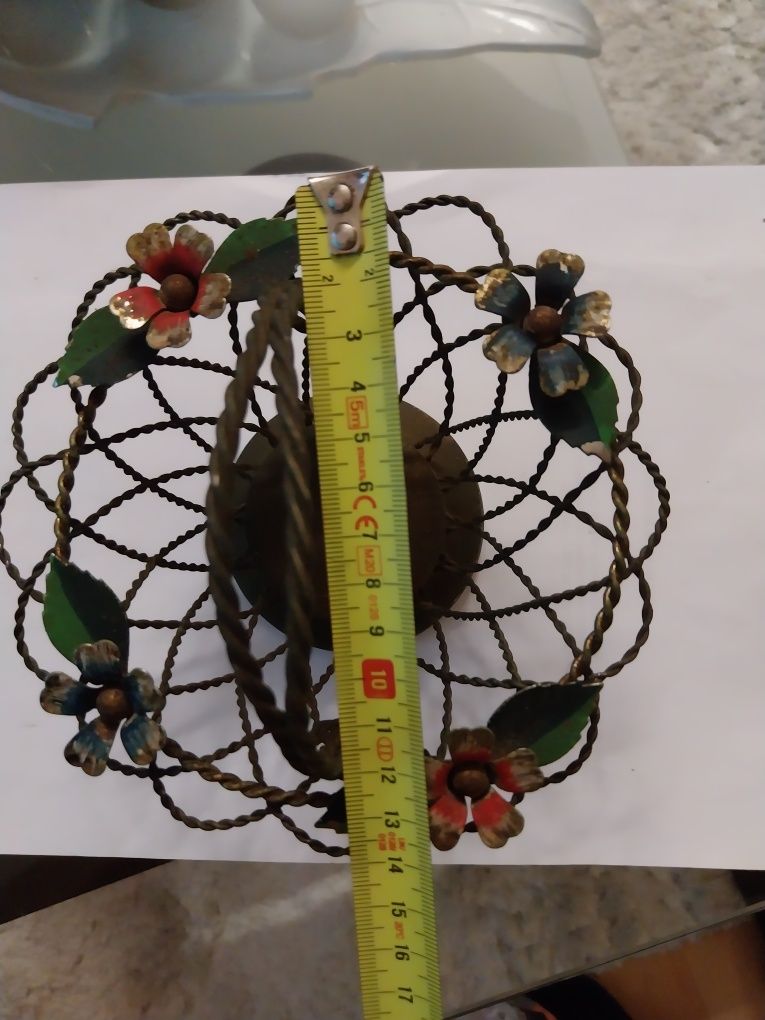 Cesta filigrana banhada em prata ( não limpa)