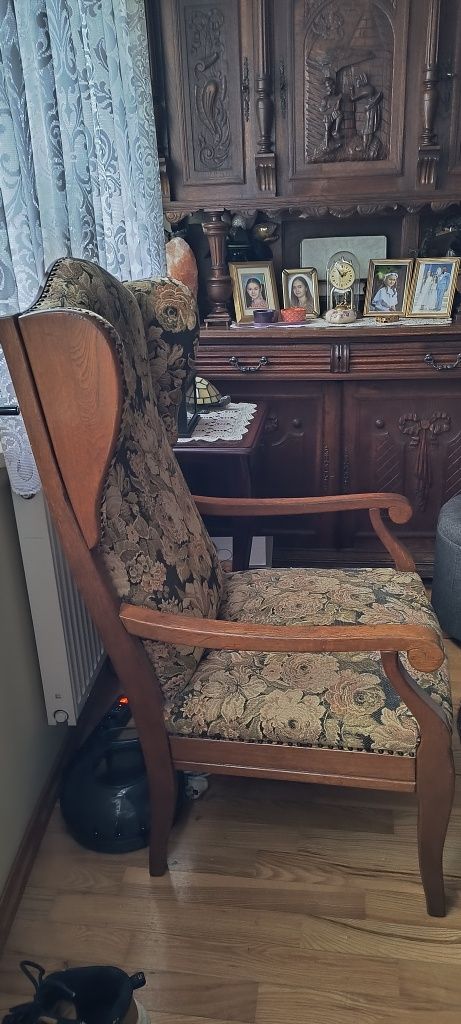 Antyczny fotel biedermeier uszak tylko odbiór osobisty