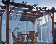 firanki ogrodowe na taras balkon na domki ogrodowe altanki zasłonki