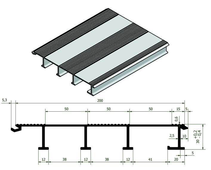 Panel podłogowy b/o ALU 210x20 Laweta Najazd 4-wzm Certyfikat VDI 2700