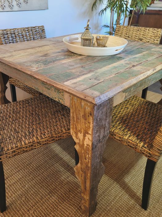 mesa, refeições, cadeiras, oriental, indiano, rustico