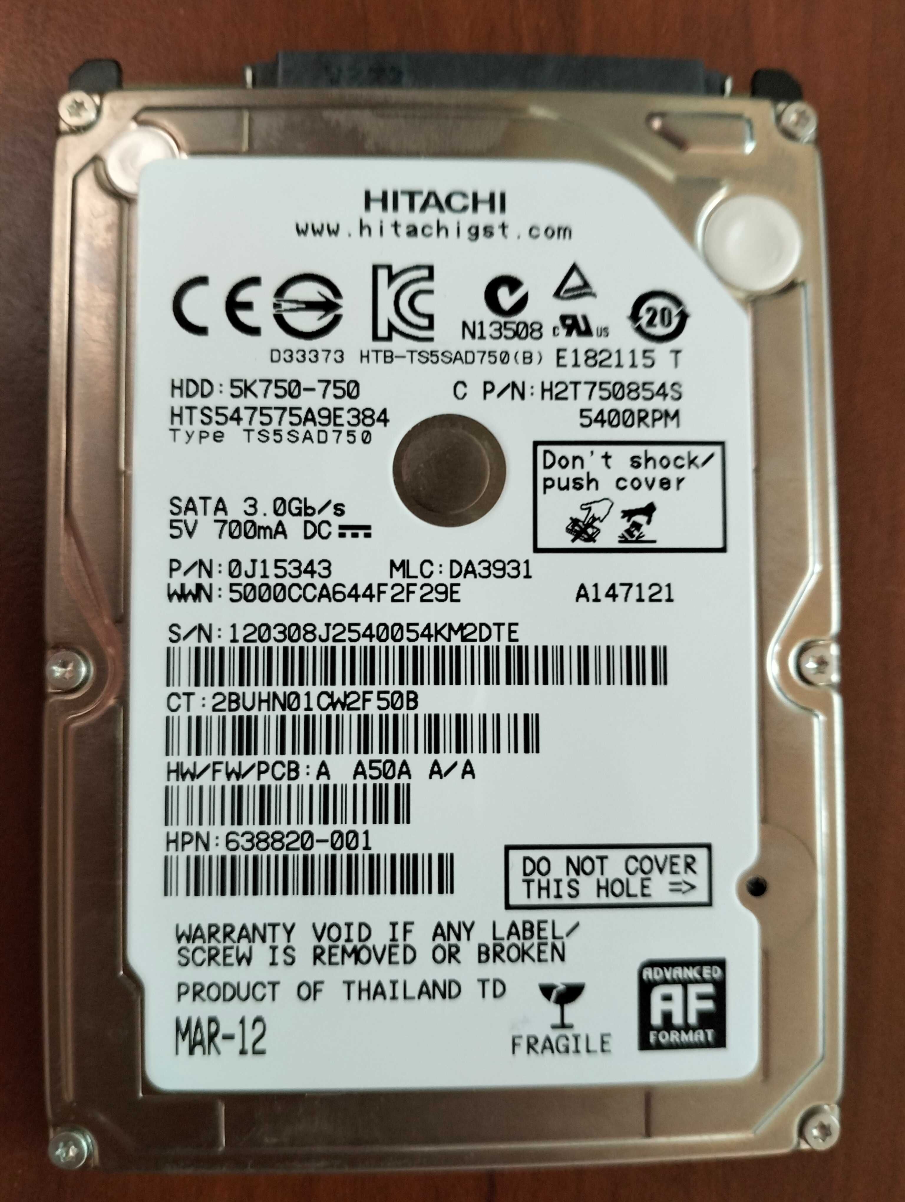 Жесткий диск 2.5 Hitachi 750gb надежнейший