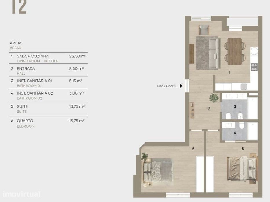 Apartamento T2 | Arrecadação | Lugar de Garagem