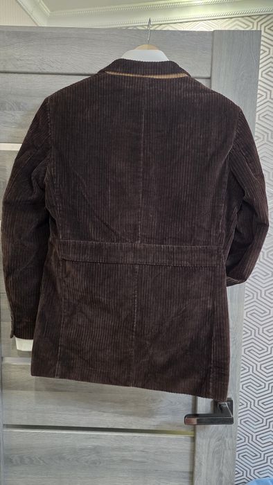 Вінтажний Вельветовий Блейзер M&S Blue Harbour – Хлястик на спині!