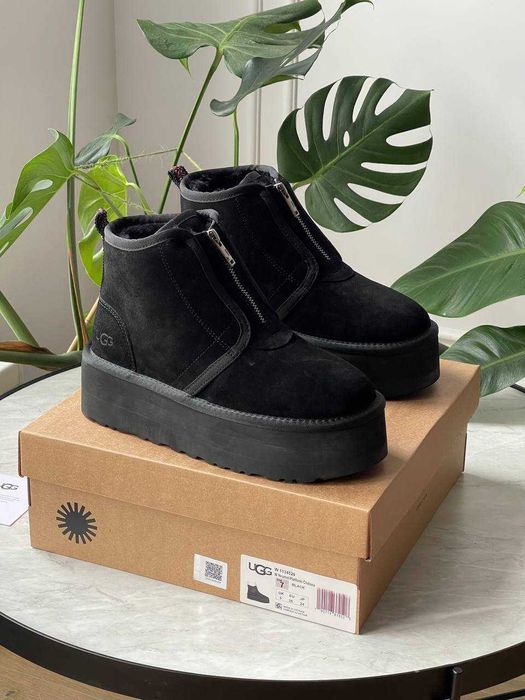 Женские ботинки UGG Neumel Platform Zip Slipper 36-41 Натур Овчина!