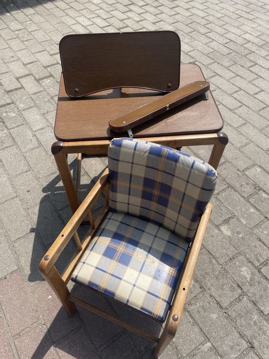 Mebelek dziecinny drewniany krzesło i stolik