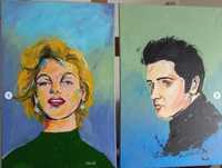 Pinturas artes quadros telas orginais  40x60 "Elvis" e " Marilyn"
