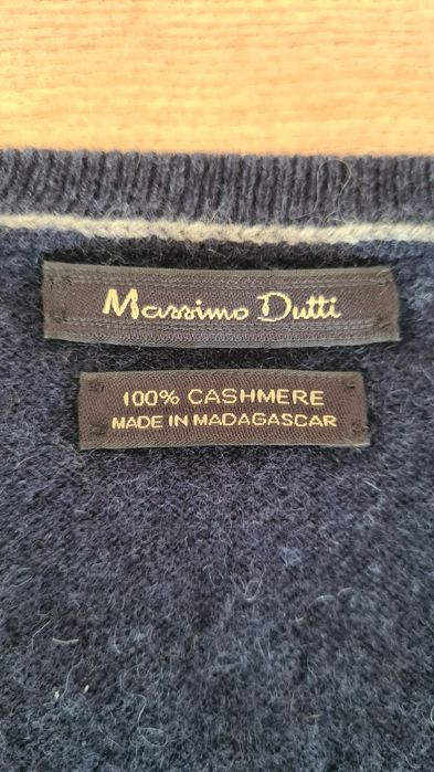 Sweter 100% Kaszmir Massimo Dutti. Ciemny granatowy. XL
