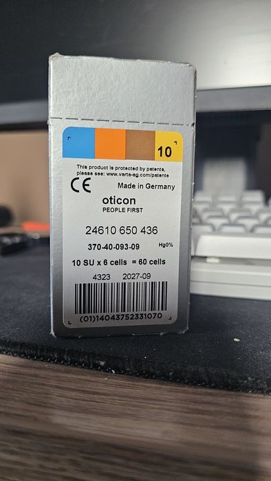 Baterie do aparatu Oticon 10 WIDEX 60 sztuk