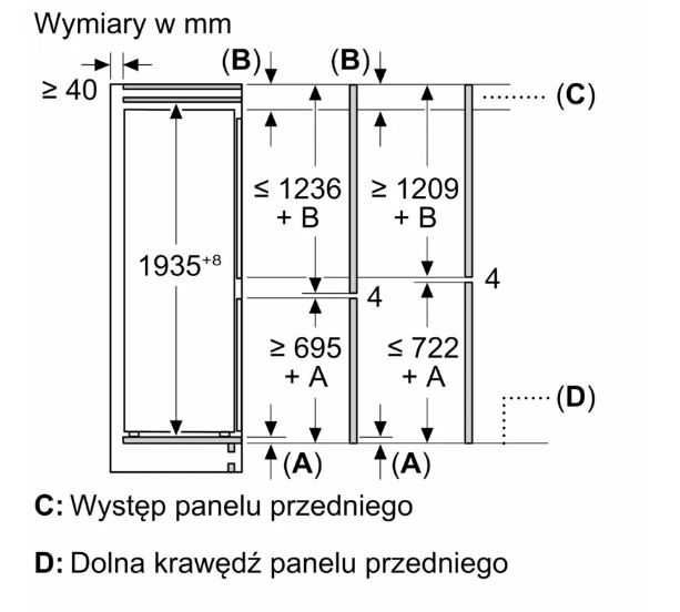 KI96NVFD0 Lodówka do zabudowy SIEMENS iQ300 Nowa pojemna okazja