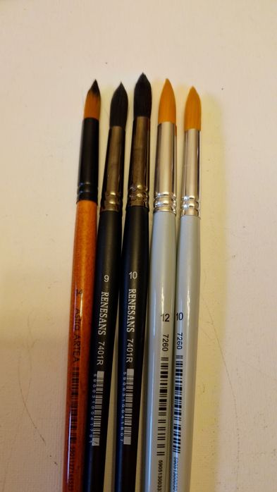 Pędzle Renesans Astra Artea Happy Color.  5 sztuk