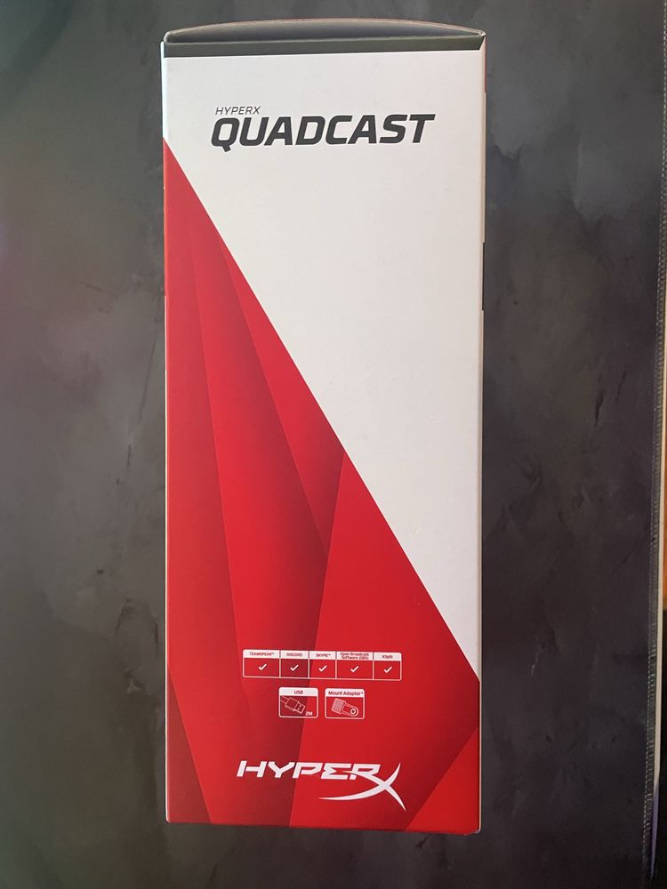 HyperX QuadCast - microfone de condensador USB, preto e vermelho