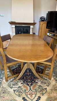 Stół drewniany + 6 szt. krzeseł