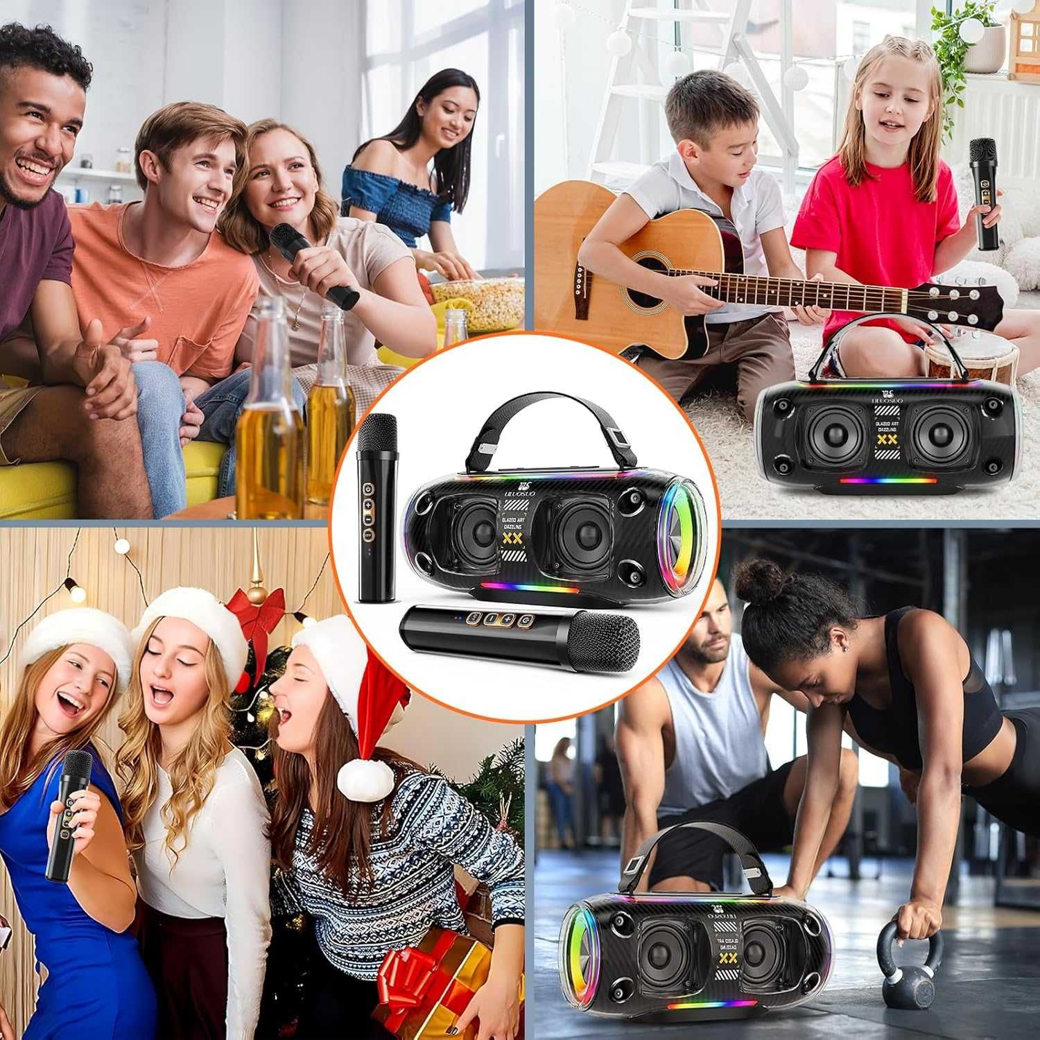 Głośnik KARAOKE bezprzewodowy bluetooth LILUOSUO NR-8806 USB mikrofony