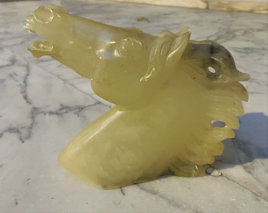 Cabeça de Cavalo Esculpida em Alabastro