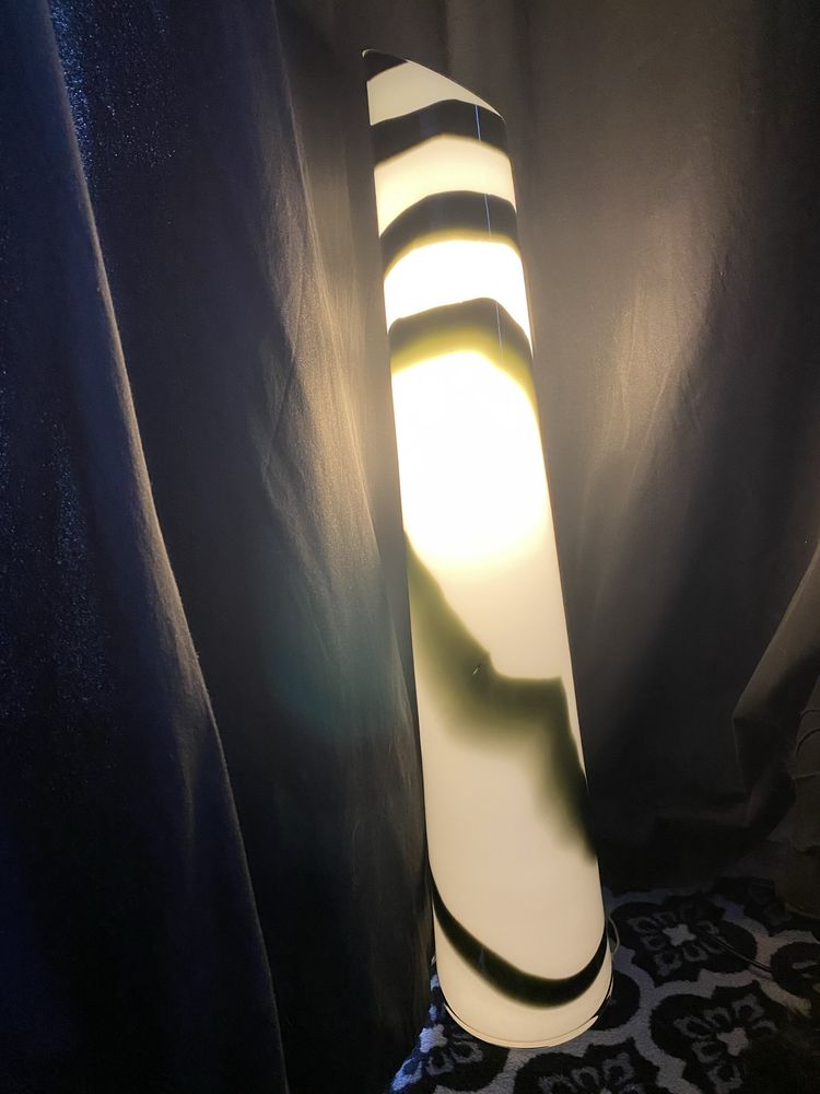 Lampa podłogowa LUMINEX 95cm czarno biała szkło