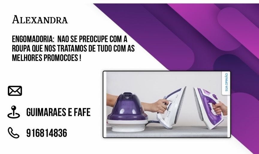 Engomadoria no meu domicilio/ limpezas particulares