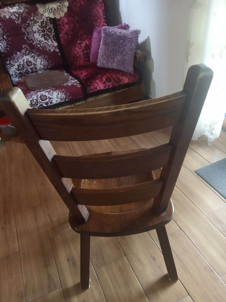 Zestaw stół plus 4 krzesła, dębowe