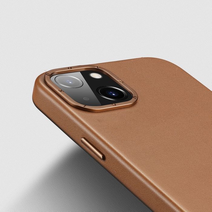 Dux Ducis Grit skórzane etui do iPhone 14 Plus z MagSafe brązowy