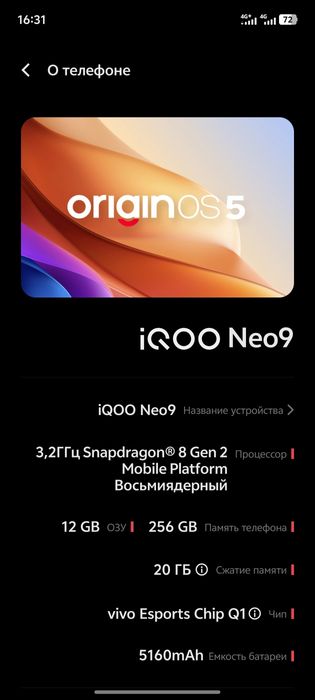 Vivo iQOO neo 9 12/256