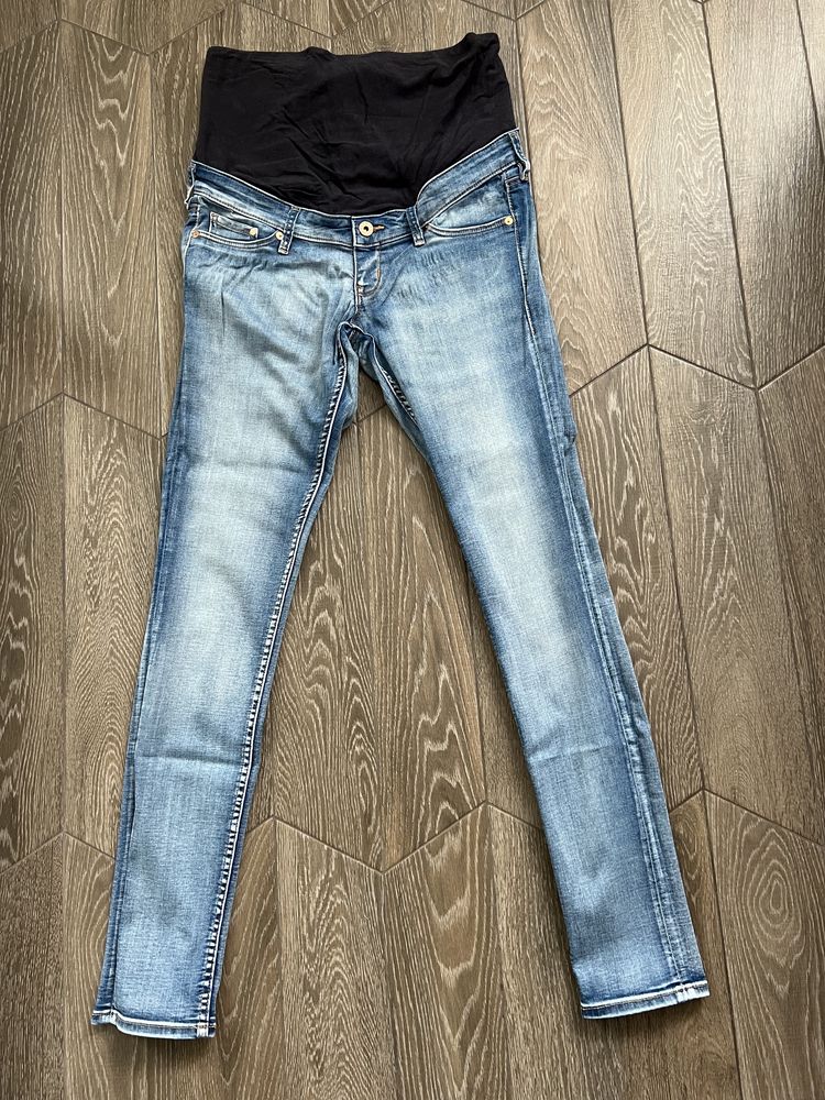 Spodnie ciążowe wysoki stan materiałowy jeansy 38 M H&M