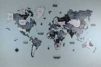 Двошарова мапа світу у кольорі на стіну