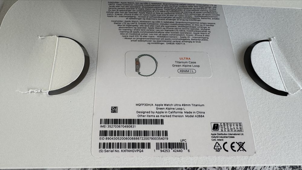 Apple Watch Ultra 1 Titanium Case Green Alpine Loop - stan perfekcyjny