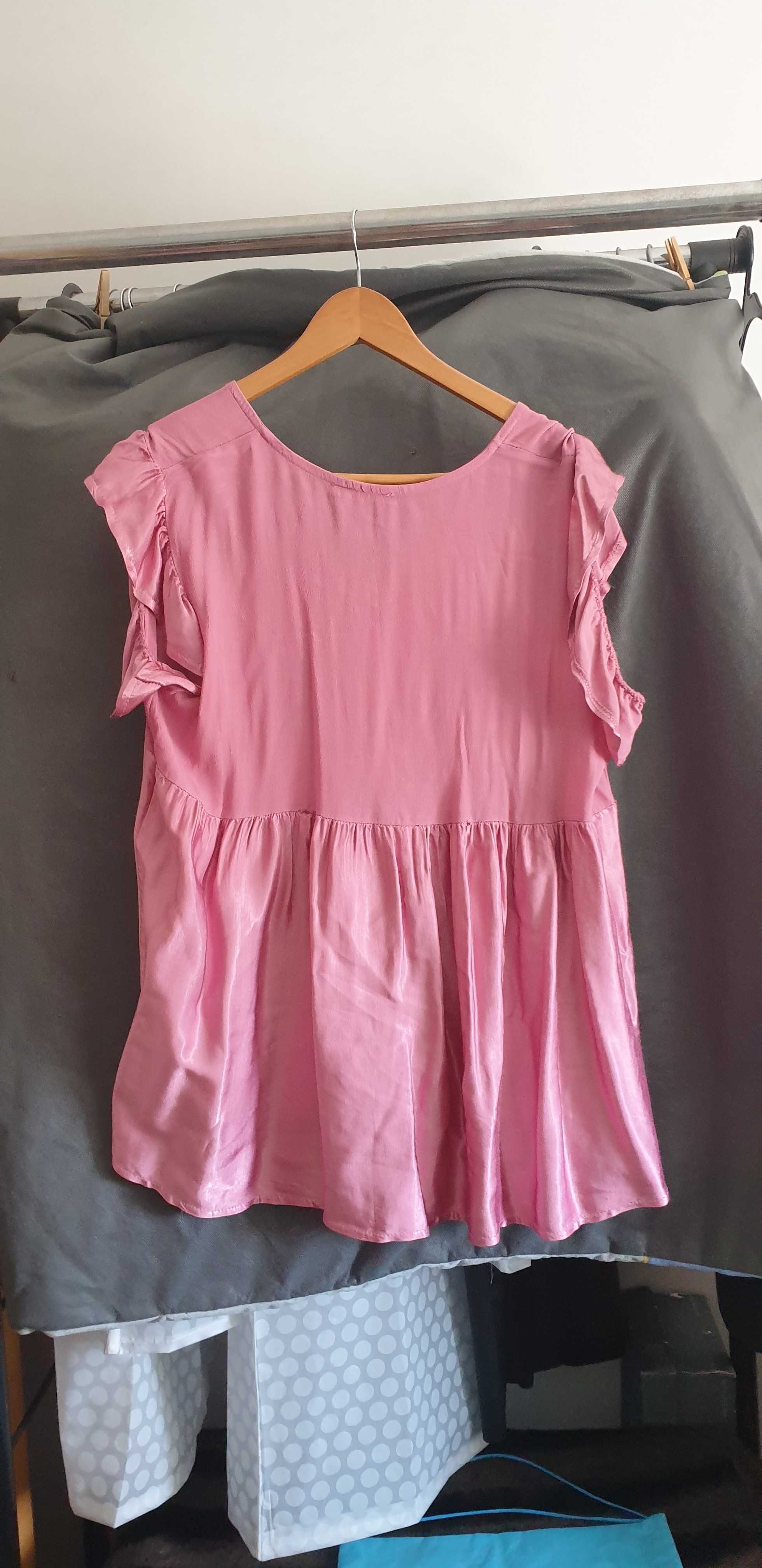 Blusa acetinada rosa