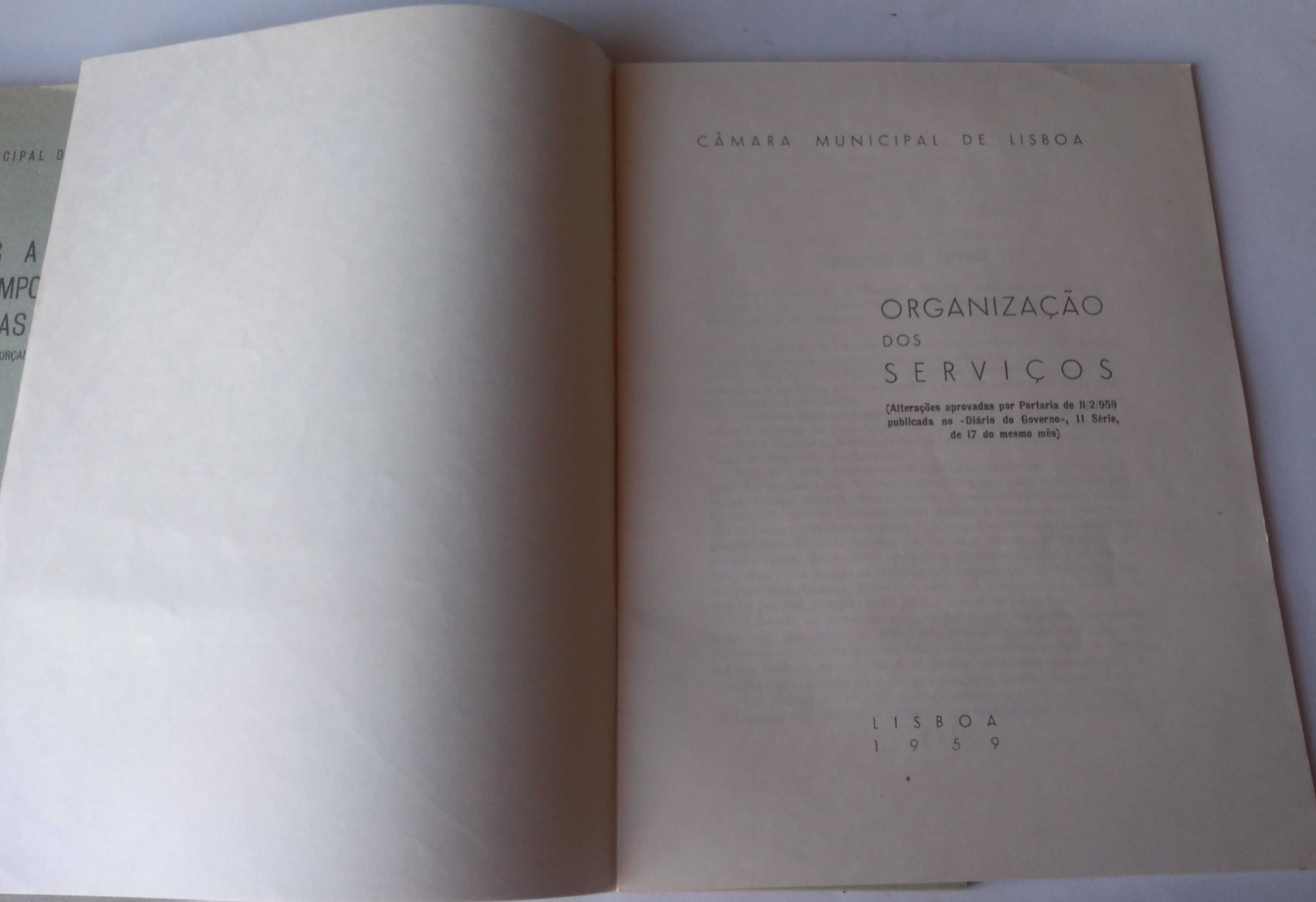 3 antigos manuais da CML (anos 50) sobre taxas e organização