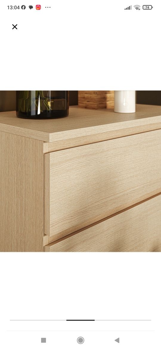 Komoda IKEA Malm 3 szuflady dąb bielony